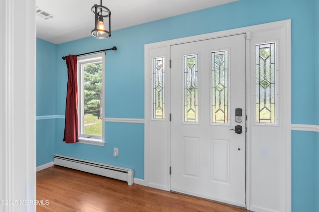 2262 Allenwood Rd, Allenwood, NJ 08720 - foyer entrance with a baseboard radiator and wood finished floors