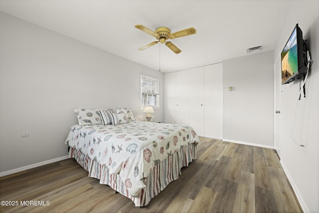 117 Clay Cir, Brick, NJ 08724 - bedroom with wood finished floors, a closet, and ceiling fan