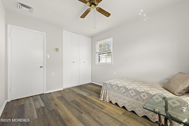 117 Clay Cir, Brick, NJ 08724 - bedroom featuring wood finished floors, a closet, and ceiling fan