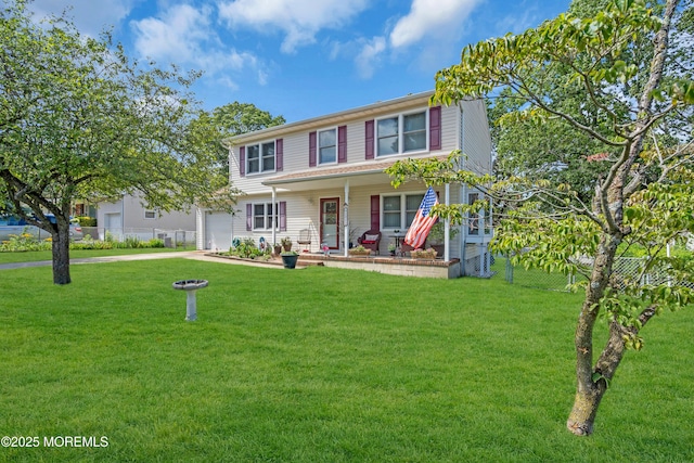 2010 Pine Meadow Ave, Toms River, NJ 08753 - view of front of home with covered porch, an attached garage, and concrete driveway