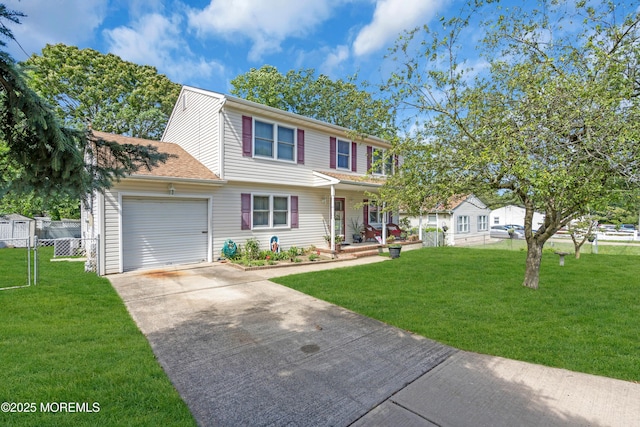 2010 Pine Meadow Ave, Toms River, NJ 08753 - view of front of house with concrete driveway, an attached garage, and a porch