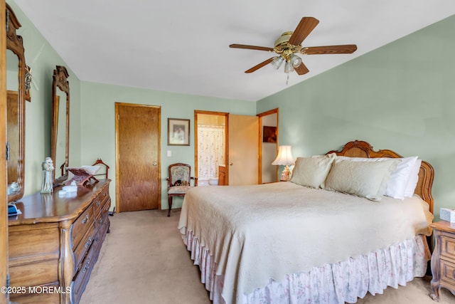 2010 Pine Meadow Ave, Toms River, NJ 08753 - bedroom featuring light colored carpet, ceiling fan, and ensuite bathroom