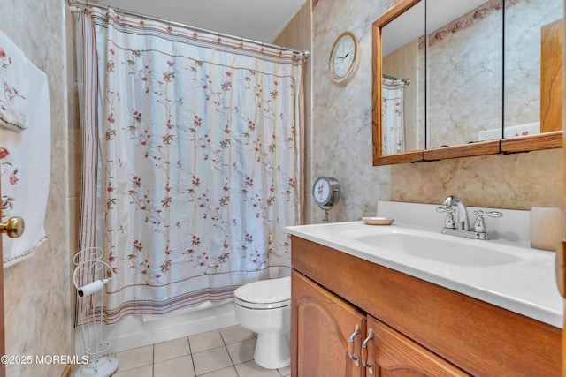 2010 Pine Meadow Ave, Toms River, NJ 08753 - bathroom featuring vanity, tile patterned flooring, and shower / bath combo