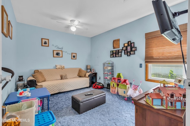 2010 Pine Meadow Ave, Toms River, NJ 08753 - carpeted living room featuring ceiling fan