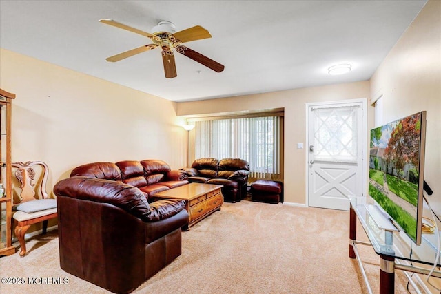 128 Korn Market Unit E, Freehold, NJ 07728 - living room with light carpet and a ceiling fan