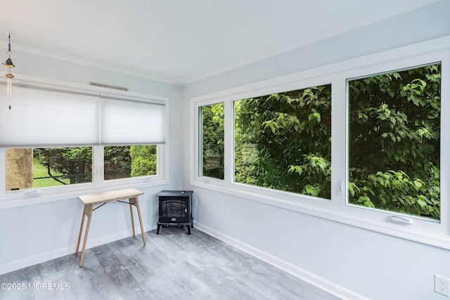 281 Hance Rd, Fair Haven, NJ 07704 - sunroom / solarium with a wood stove