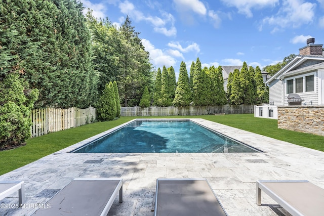 20 Wardell Ave, Rumson, NJ 07760 - view of swimming pool featuring grilling area, a fenced backyard, and a patio