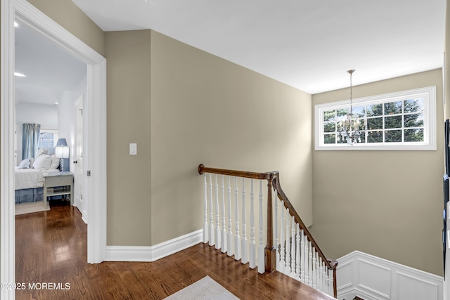 20 Wardell Ave, Rumson, NJ 07760 - stairs featuring a chandelier and wood finished floors