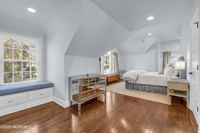 20 Wardell Ave, Rumson, NJ 07760 - bedroom with vaulted ceiling, wood finished floors, multiple windows, and recessed lighting