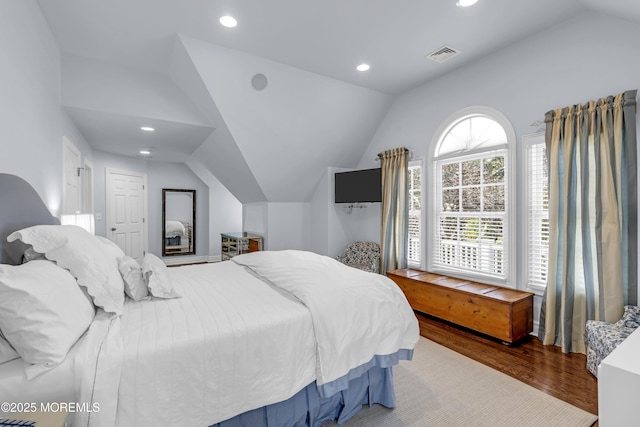 20 Wardell Ave, Rumson, NJ 07760 - bedroom featuring lofted ceiling, wood finished floors, and recessed lighting