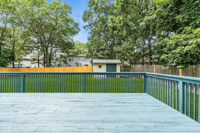 1066 Windlass Dr, Manahawkin, NJ 08050 - deck with a shed and a fenced backyard