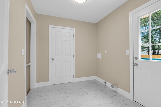 1066 Windlass Dr, Manahawkin, NJ 08050 - doorway to outside with baseboards and marble finish floors