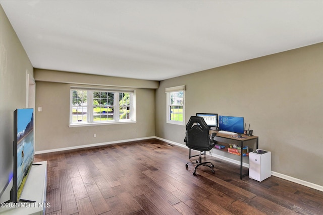 25 Forman Ln, Manalapan, NJ 07726 - home office featuring plenty of natural light and hardwood / wood-style floors
