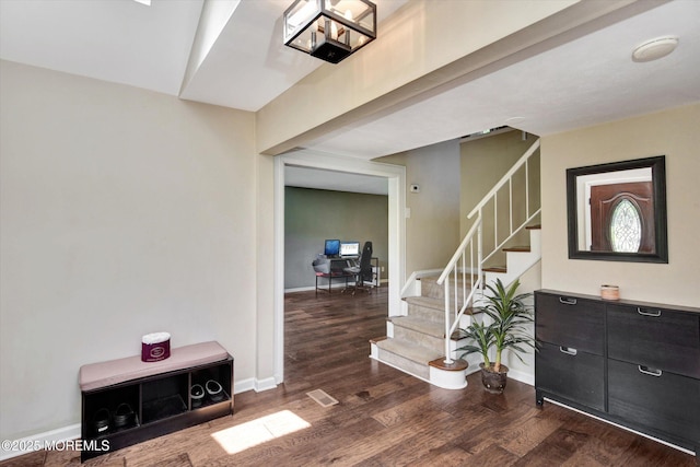 25 Forman Ln, Manalapan, NJ 07726 - entryway featuring stairway and wood finished floors