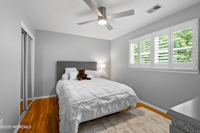 7 Lorraine Ct, East Brunswick, NJ 08816 - bedroom with wood finished floors, a closet, and ceiling fan