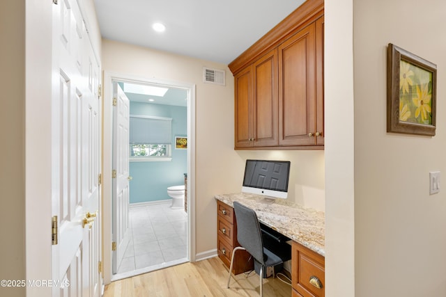 7 Lorraine Ct, East Brunswick, NJ 08816 - office area with built in study area, light wood finished floors, and recessed lighting