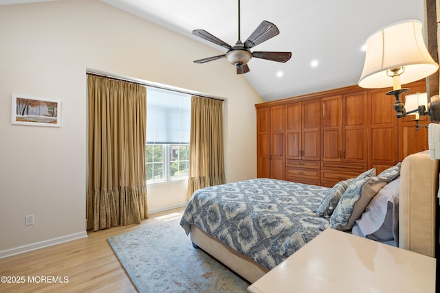 7 Lorraine Ct, East Brunswick, NJ 08816 - bedroom with lofted ceiling, light wood-style floors, recessed lighting, and ceiling fan
