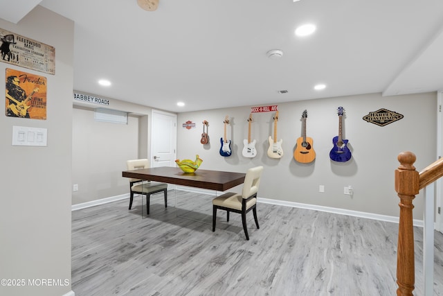 7 Lorraine Ct, East Brunswick, NJ 08816 - dining space with recessed lighting, wood finished floors, and stairway