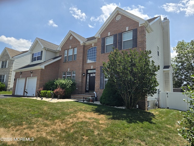40 David Dr, Barnegat, NJ 08005 - view of front of property featuring brick siding, a garage, driveway, and a chimney