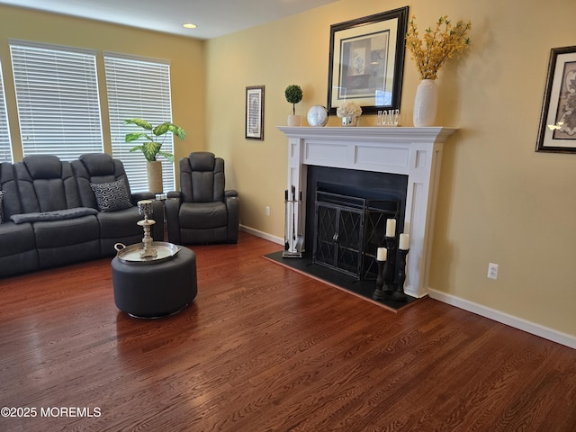40 David Dr, Barnegat, NJ 08005 - living area featuring wood finished floors and a fireplace with raised hearth