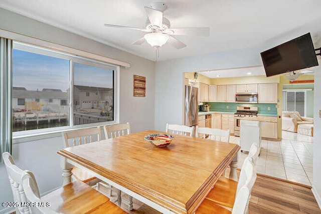 12 Peggy Ln, Beach Haven West, NJ 08050 - dining space with ceiling fan and light wood-style flooring