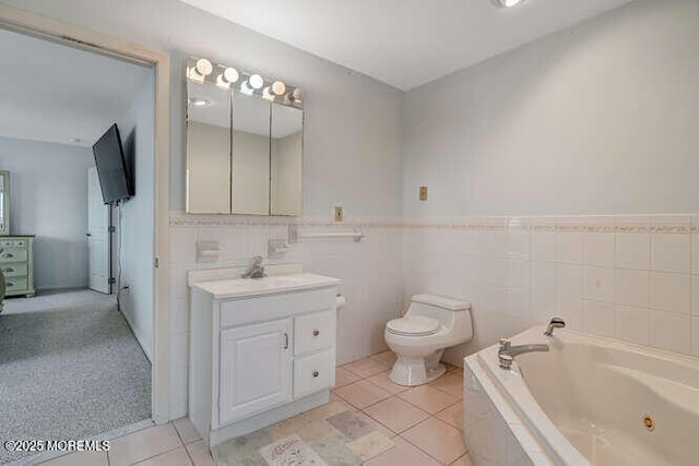 12 Peggy Ln, Beach Haven West, NJ 08050 - full bath with vanity, a tub with jets, and tile patterned flooring