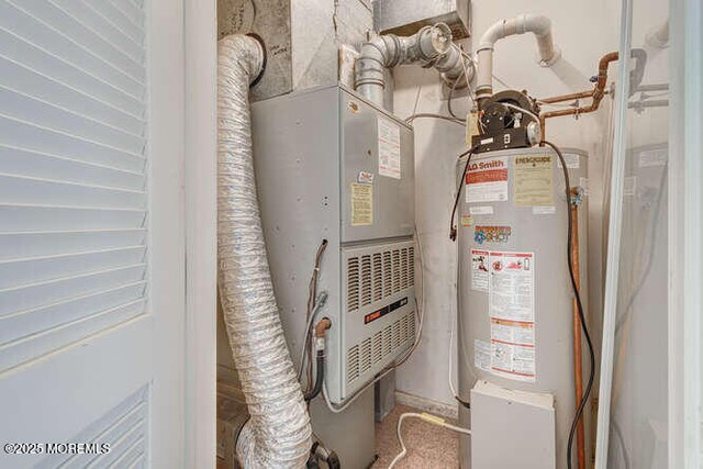12 Peggy Ln, Beach Haven West, NJ 08050 - utility room featuring water heater and heating unit