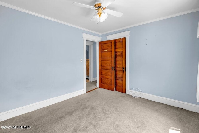 660 Herbertsville Rd, Brick, NJ 08724 - carpeted empty room with crown molding and a ceiling fan
