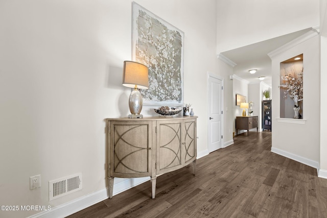 2 Haley Cir, Barnegat, NJ 08005 - hall with wood finished floors and crown molding