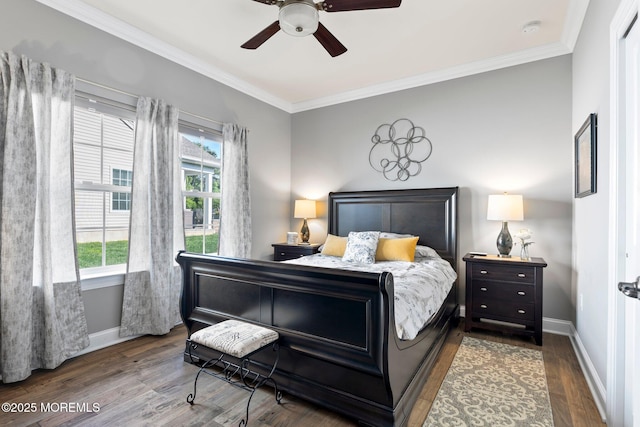 2 Haley Cir, Barnegat, NJ 08005 - bedroom with wood finished floors, crown molding, and a ceiling fan