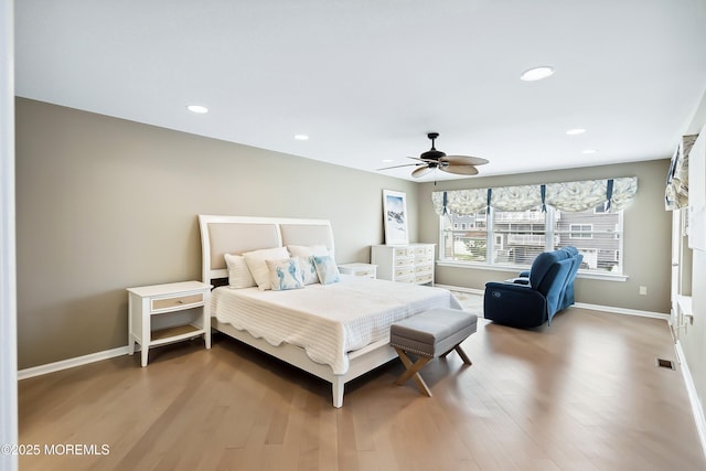 507 Amber St Unit B, Beach Haven, NJ 08008 - bedroom featuring wood finished floors, ceiling fan, and recessed lighting