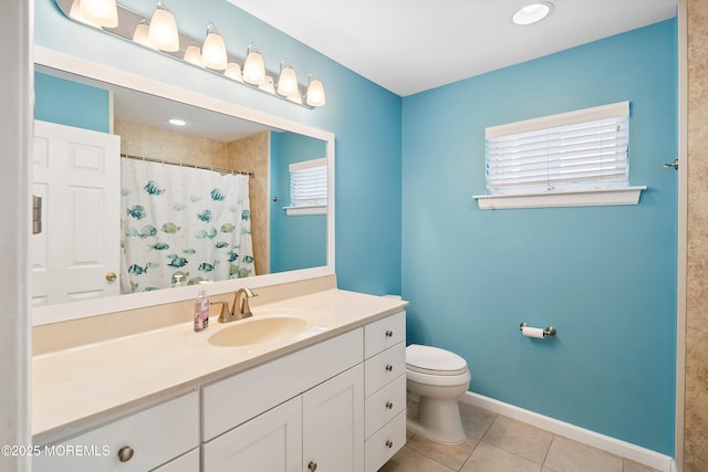 507 Amber St Unit B, Beach Haven, NJ 08008 - full bathroom with vanity, tile patterned flooring, and a shower with curtain