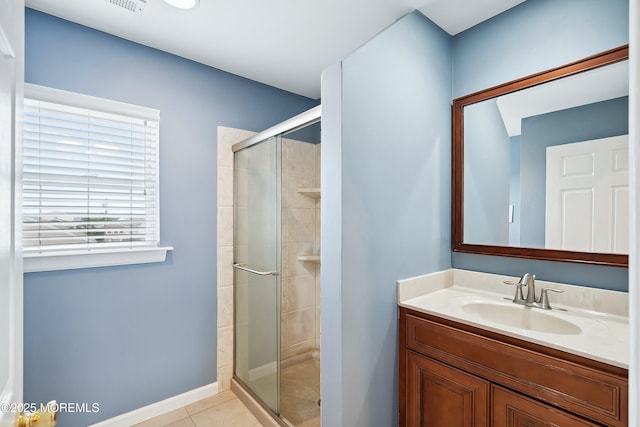 507 Amber St Unit B, Beach Haven, NJ 08008 - full bath featuring a shower stall, tile patterned flooring, and vanity