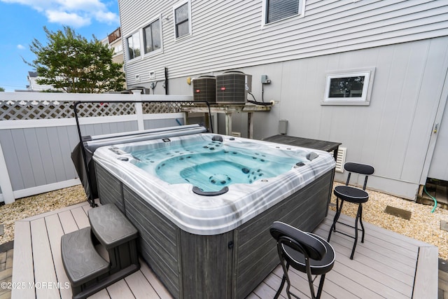 507 Amber St Unit B, Beach Haven, NJ 08008 - wooden deck featuring a hot tub