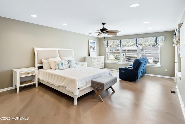 507 Amber St Unit B, Beach Haven, NJ 08008 - bedroom featuring wood finished floors, recessed lighting, and a ceiling fan
