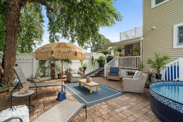 529 Smith Dr, Point Pleasant, NJ 08742 - patio / terrace with a fenced backyard, outdoor lounge area, and a patio