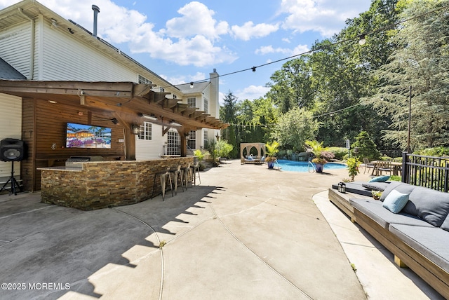 6 Tower Ct, Farmingdale, NJ 07727 - view of patio / terrace with exterior bar and an outdoor living space