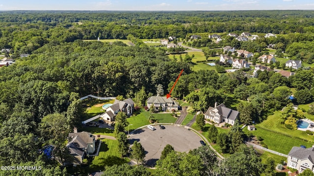 6 Tower Ct, Farmingdale, NJ 07727 - aerial view of residential area with a heavily wooded area