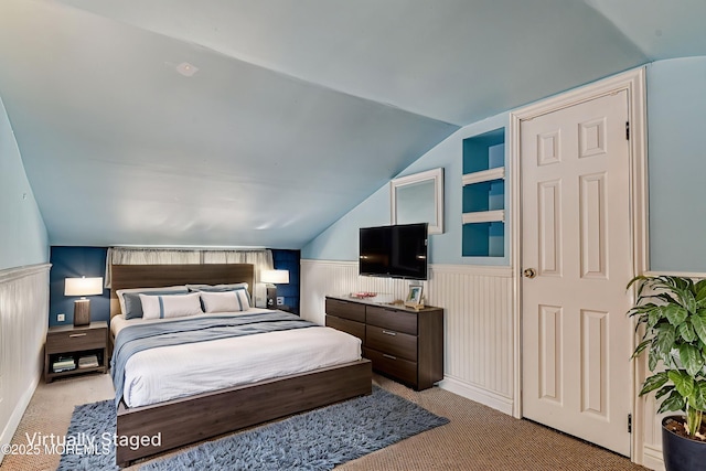 48 Washington Ave, Leonardo, NJ 07737 - carpeted bedroom featuring wainscoting and vaulted ceiling