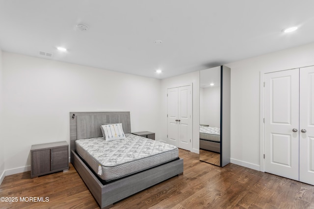 14 New Brunswick Ave, Matawan, NJ 07747 - bedroom featuring multiple closets, wood finished floors, and recessed lighting