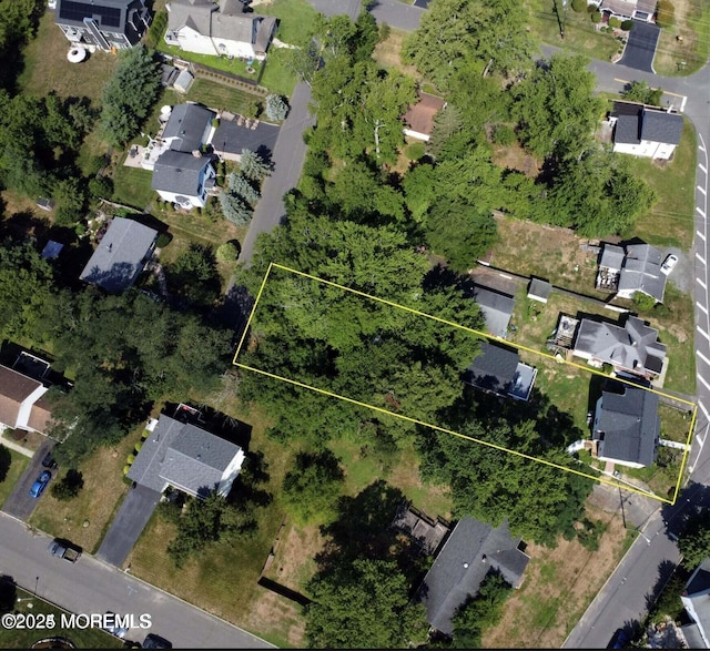 14 New Brunswick Ave, Matawan, NJ 07747 - aerial perspective of suburban area with property boundaries highlighted