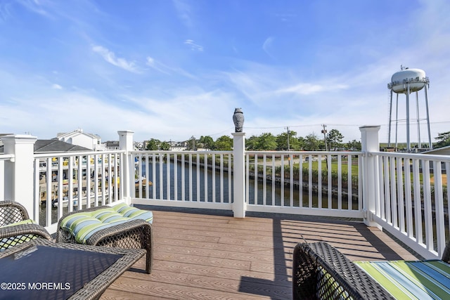 36 Joy Rd, Manahawkin, NJ 08050 - wooden deck with a water view