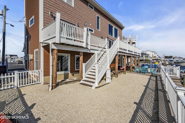 36 Joy Rd, Manahawkin, NJ 08050 - rear view of house featuring a deck and stairs