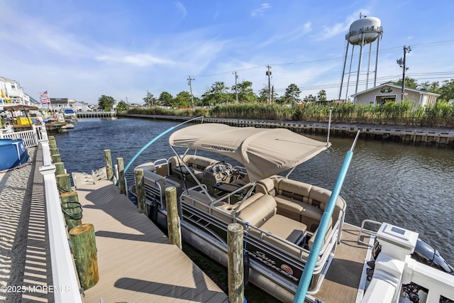 36 Joy Rd, Manahawkin, NJ 08050 - dock area with a water view and boat lift