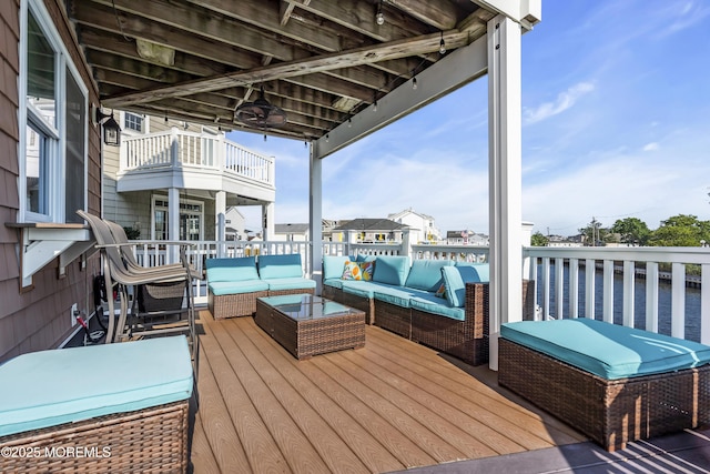 36 Joy Rd, Manahawkin, NJ 08050 - wooden terrace featuring an outdoor hangout area