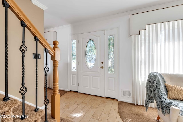 22 Tara Lin Dr, Hazlet, NJ 07730 - entrance foyer featuring ornamental molding and stairway
