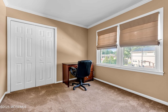 22 Tara Lin Dr, Hazlet, NJ 07730 - carpeted home office with healthy amount of natural light and ornamental molding