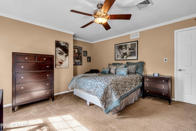 22 Tara Lin Dr, Hazlet, NJ 07730 - bedroom with crown molding, light carpet, and a ceiling fan