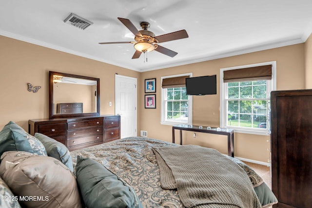 22 Tara Lin Dr, Hazlet, NJ 07730 - bedroom featuring crown molding, carpet flooring, and a ceiling fan