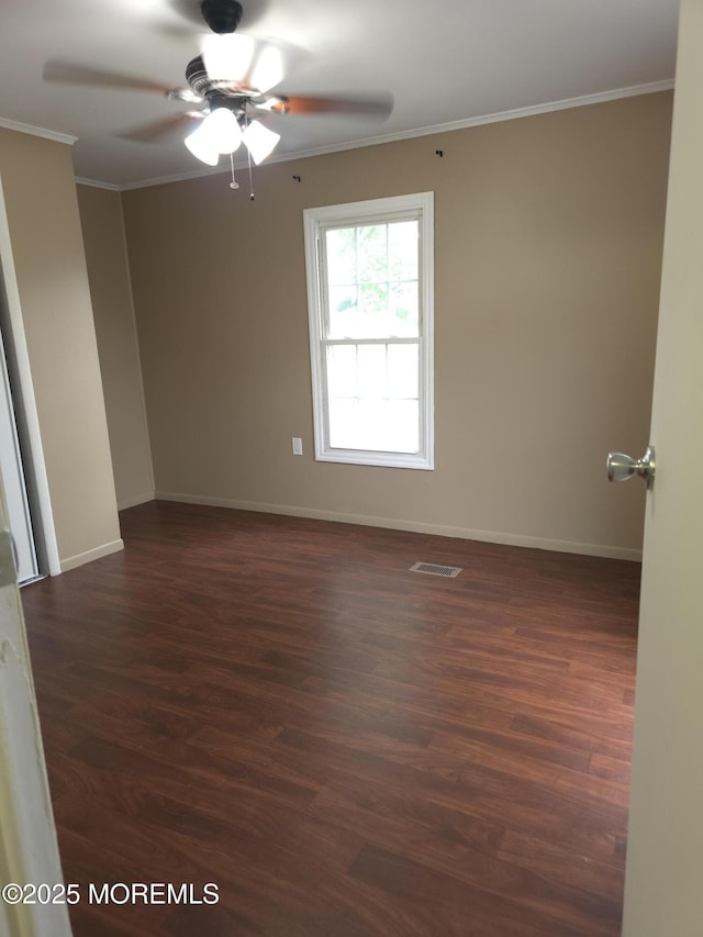 76 Secretariat St Unit 68, Howell, NJ 07731 - unfurnished room featuring crown molding, dark wood finished floors, and ceiling fan